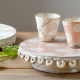 Becher und Kuchenplatte, handgefertigte Keramik von Uta Minnich